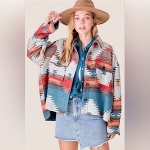 NWT LA MIEL La Miel Eldora Aztec Shacket for Women in Rust